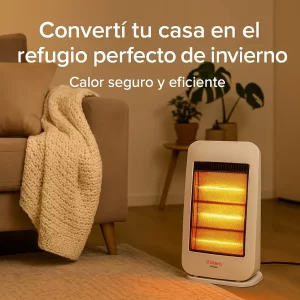 Calefactor Infrarrojo Liliana CI080 Calore 700/1400W 3 Tubos Seguridad Antivuelco