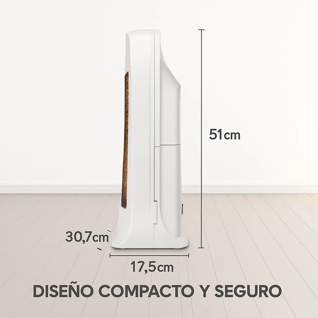 Calefactor Infrarrojo Liliana CI080 Calore 700/1400W 3 Tubos Seguridad Antivuelco - Imagen 4