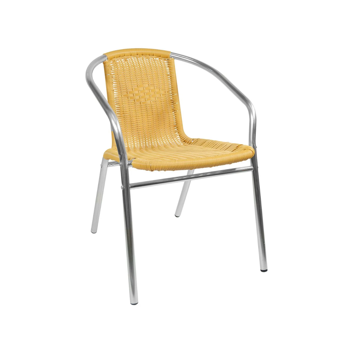 Silla Aluminio Rattan Marron