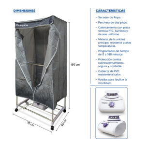 SECARROPAS INDELPLAST AIRE CALIENTE 1000W 15KG