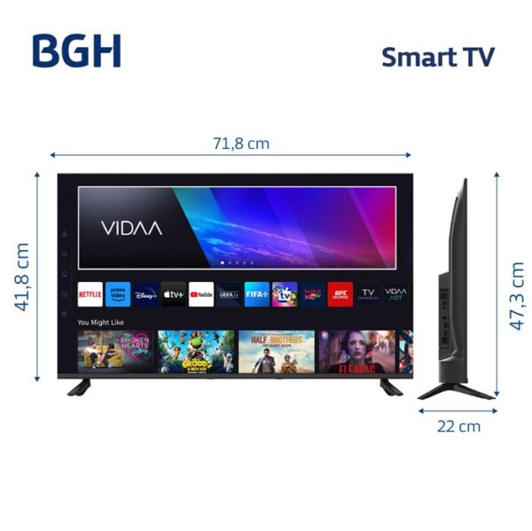 TV 32" BGH VIDAA B3225H5 LED - Imagen 3