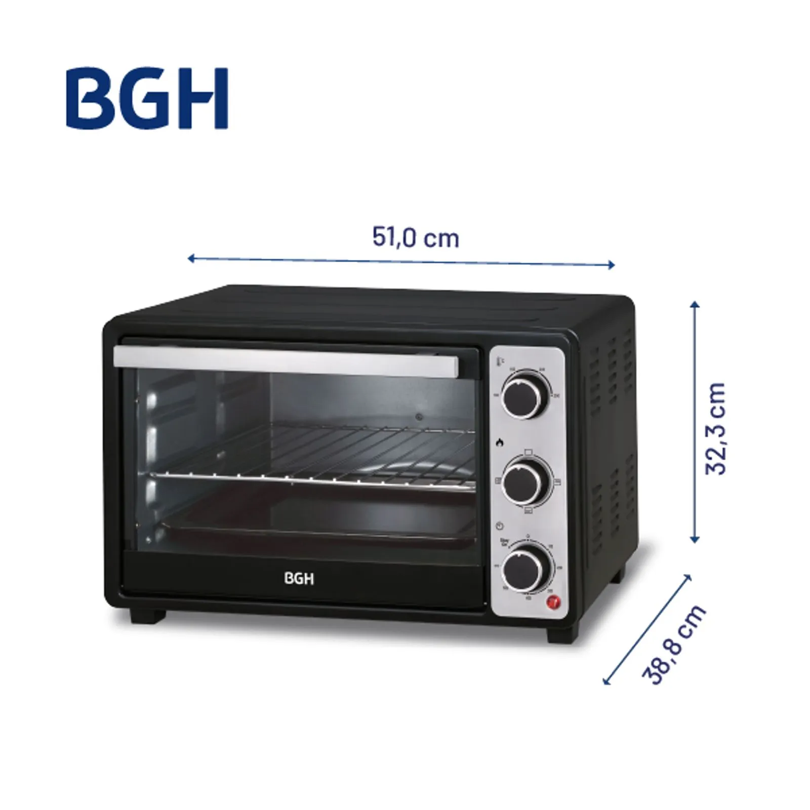HORNO ELECTRICO BGH 40 LITROS DUO BHE40M23N - Imagen 3