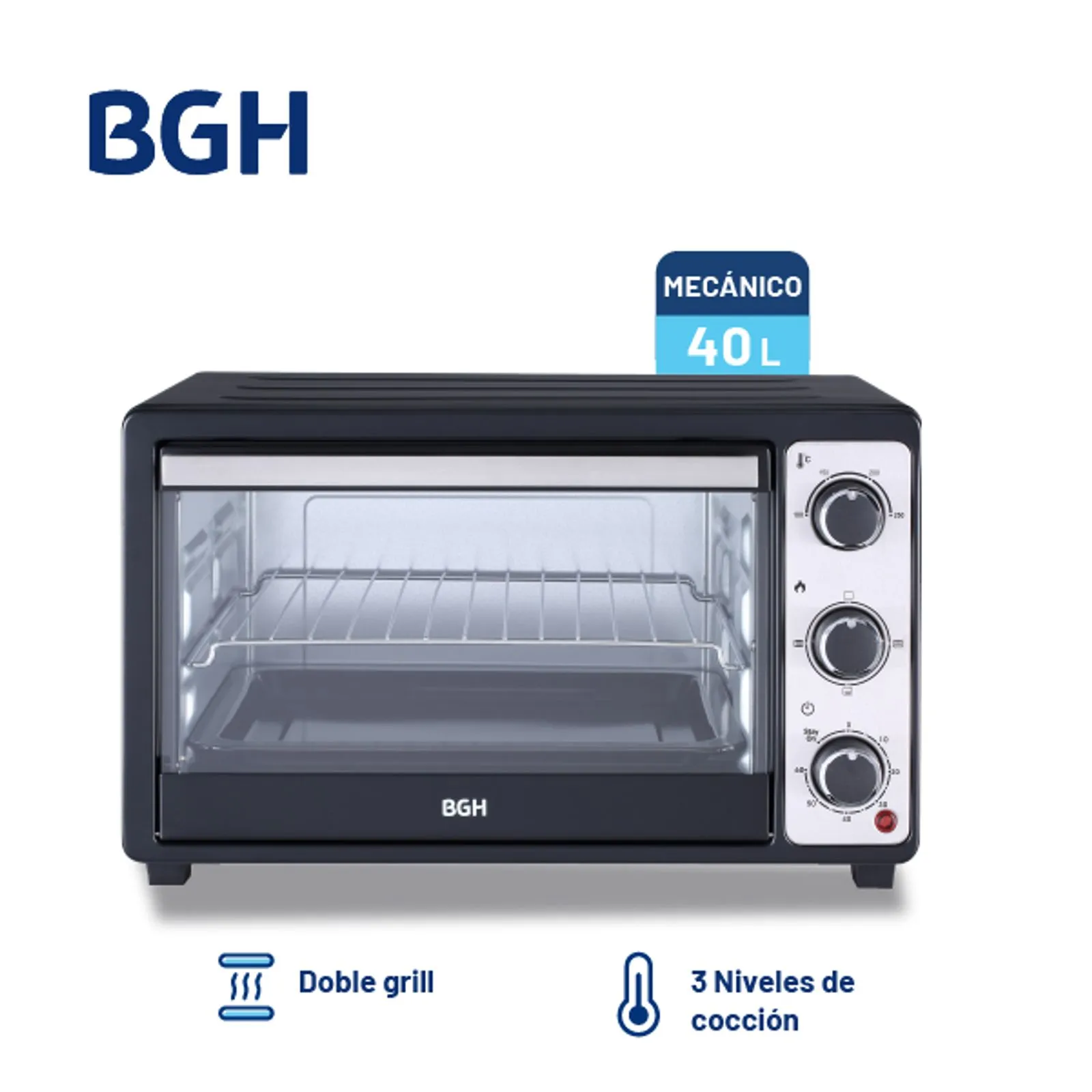 HORNO ELECTRICO BGH 40 LITROS DUO BHE40M23N - Imagen 4