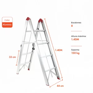 Escalera de Aluminio Plegable Ultra Compacta 4 Escalones