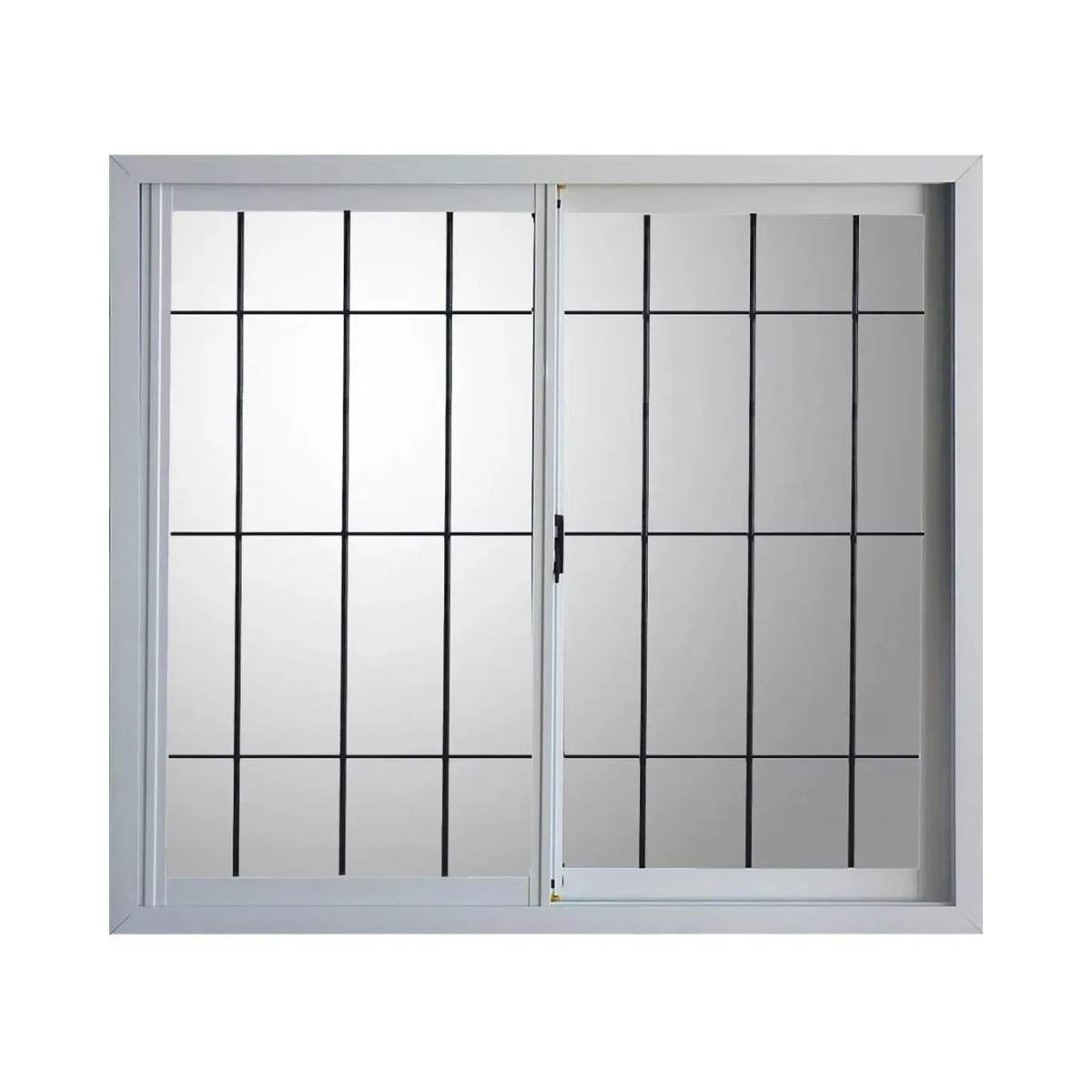 Ventana Corrediza de Aluminio Nexo Eco L1153 100x100 cm con Vidrio Entero y Reja