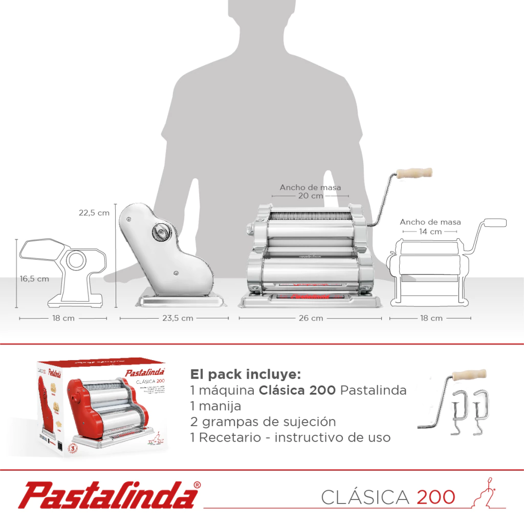 Máquina para Pastas Pastalinda Clásica 200 Cromada - Imagen 7
